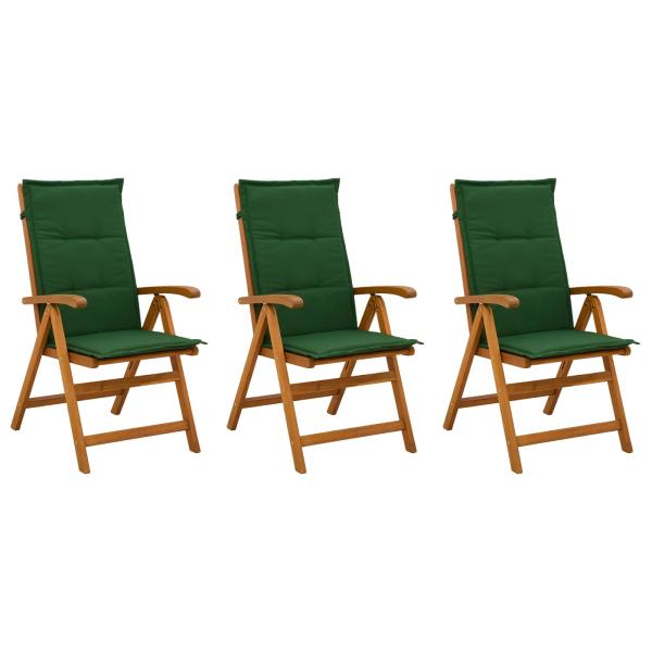 Liegest?hle f?r den Garten 3 stk. Natur Massivholz Akazie