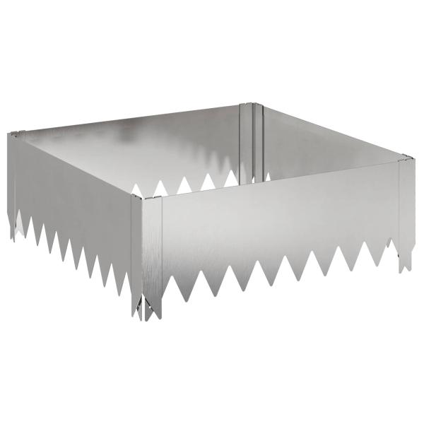 Raseneinfassung 4 stk. 60 x 60 x 20 cm Stahl Silber