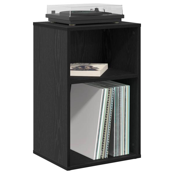 Schallplattenschrank Schwarz Eichen-Optik 38 x 33 x 61 cm