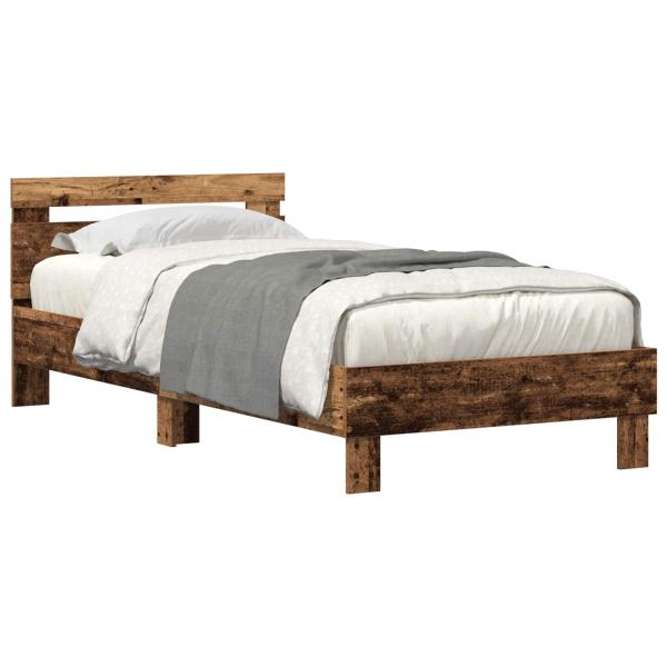 Bettrahmen mit Kopfteil Altholz 90 x 190 cm Holzwerkstoff