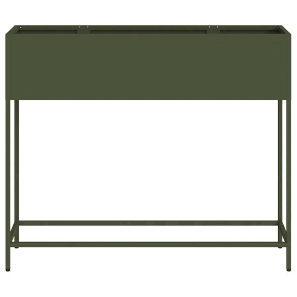 Hochbeet Gartenpflanzer Olivgrün 100 x 26 x 82 cm Stahl