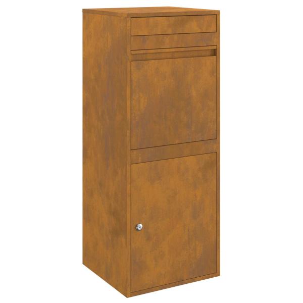 Paketdrop-Box Rostoptik 41 x 38 x 103 cm Wetterfeststahl