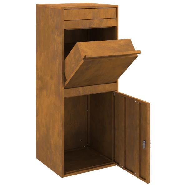 Paketdrop-Box Rostoptik 41 x 38 x 103 cm Wetterfeststahl