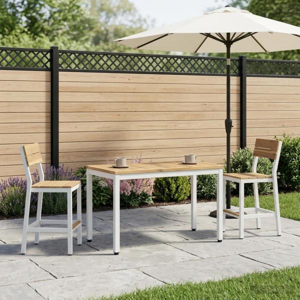 Couchtisch Weiß 50 x 100,5 x 45 cm Massivholz Akazie