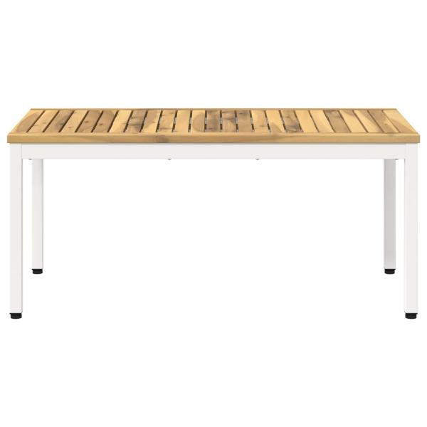 Couchtisch Weiß 50 x 100,5 x 45 cm Massivholz Akazie