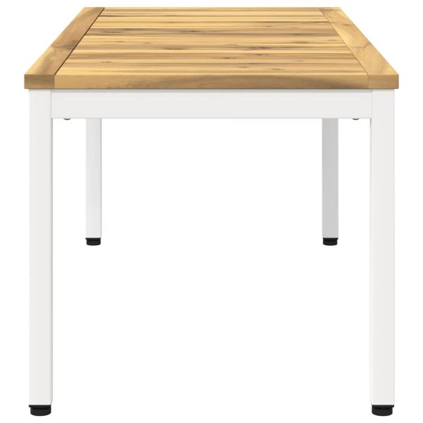 Couchtisch Weiß 50 x 100,5 x 45 cm Massivholz Akazie
