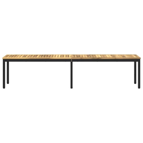 Gartenbank 201 x 35 x 45 cm Massivholz Akazie Weiß und Schwarz