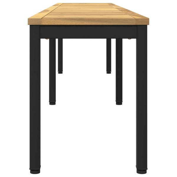 Gartenbank 201 x 35 x 45 cm Massivholz Akazie Weiß und Schwarz
