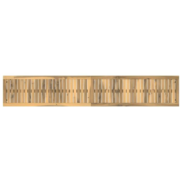 Gartenbank 201 x 35 x 45 cm Massivholz Akazie Weiß und Schwarz