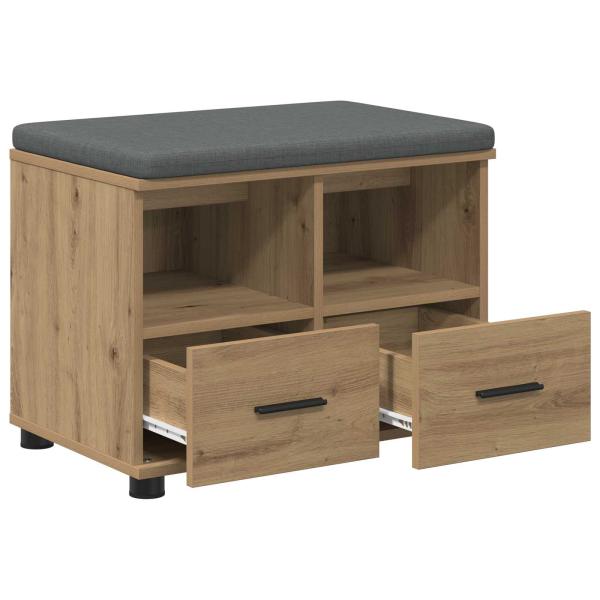 Schuhbank mit Kissen Artisan-Eiche 60 x 38 x 46 cm
