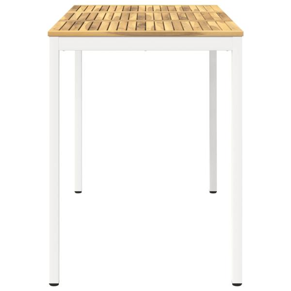 Gartenbar-Tisch Weiß 141 x 80,5 x 105 cm Massivholz Akazie