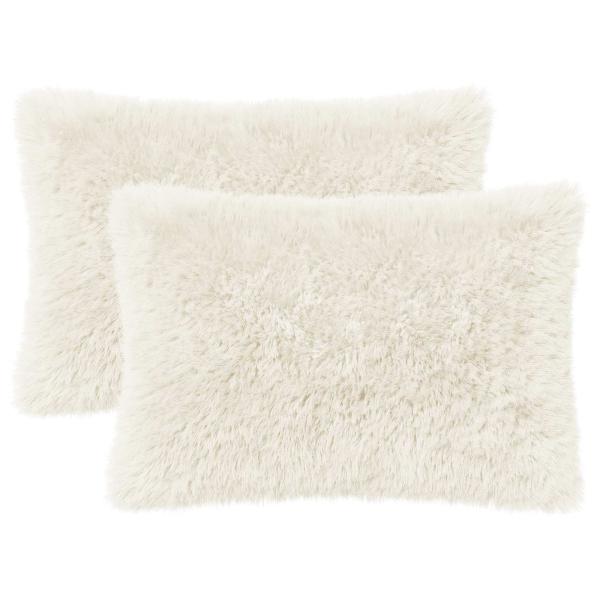 Kissen 2 stk. HEERLEN Weiß 50 x 70 cm PV Fleece