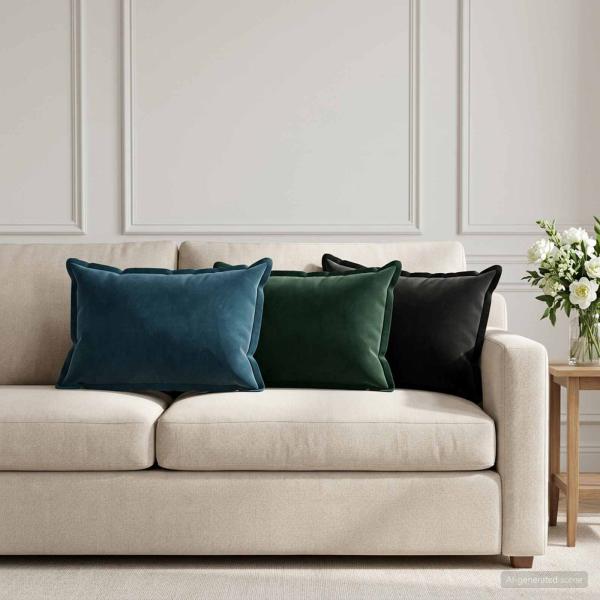 ARDEBO.de - Kissen mit Kissen HOUTEN 6 Stk. Blau Samt