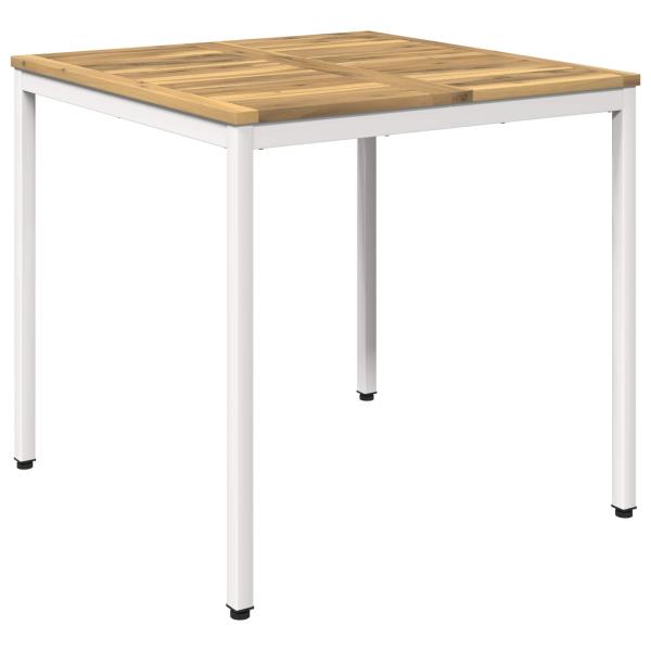 Gartentisch Weiß 80 x 80,5 x 75 cm Massivholz Akazie
