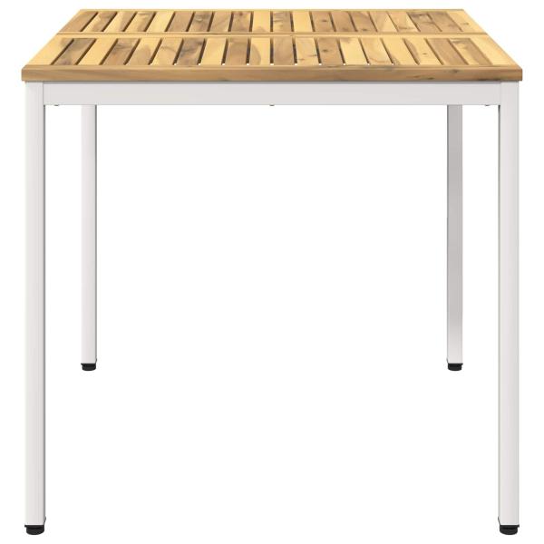 Gartentisch Weiß 80 x 80,5 x 75 cm Massivholz Akazie