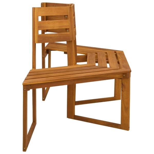 Baumbank 160 x 70 x 86 cm Massivholz Akazie Natur