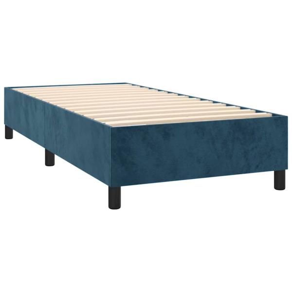 Boxspringbett mit Matratze Dunkelblau 90x200 cm Samt