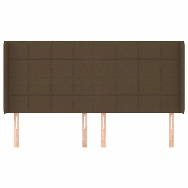 Kopfteil mit Ohren Dunkelbraun 163x16x118/128 cm Stoff