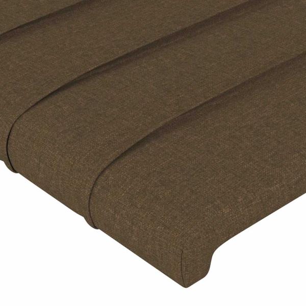Kopfteil mit Ohren Dunkelbraun 163x16x118/128 cm Stoff