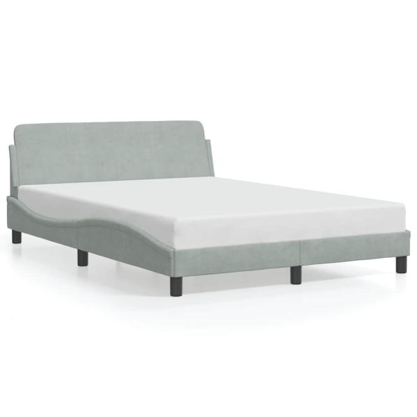 Bettgestell "Dover" Hellgrau 137x190 cm Samt