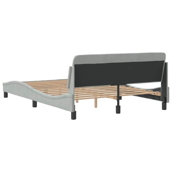Bettgestell "Dover" Hellgrau 137x190 cm Samt