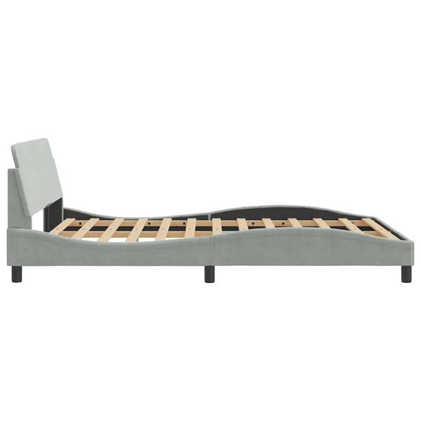 Bettgestell "Dover" Hellgrau 137x190 cm Samt