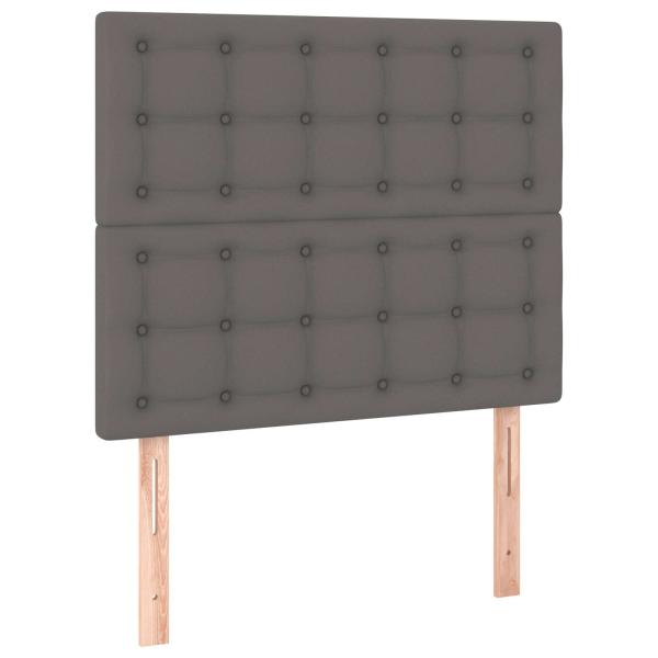 Boxspringbett mit Matratze Grau 120x190 cm Kunstleder