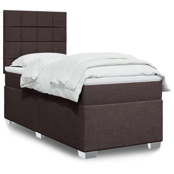ARDEBO.de - Boxspringbett mit Matratze Dunkelbraun 80x200 cm Stoff