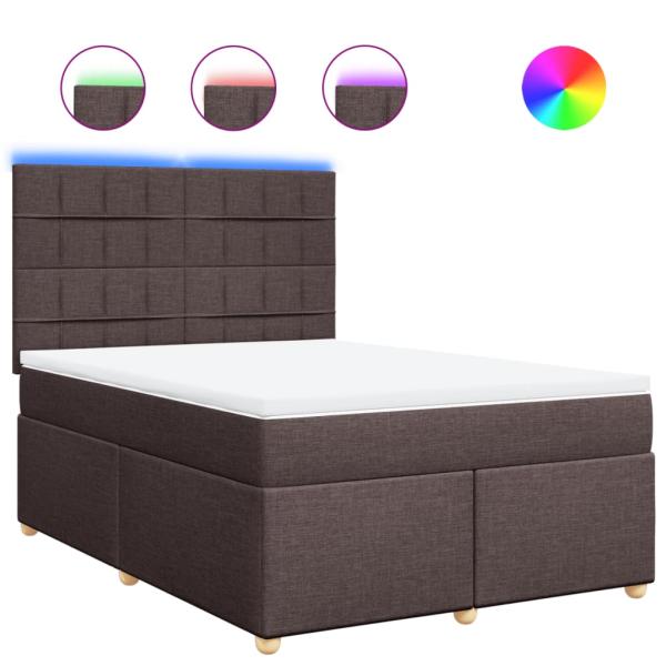 Boxspringbett mit Matratze Dunkelbraun 160x200 cm Stoff
