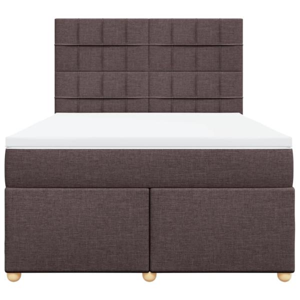 Boxspringbett mit Matratze Dunkelbraun 160x200 cm Stoff
