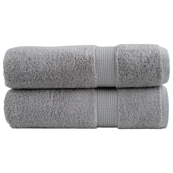 Premium Badetücher SOLUND 2 Stk. Grau 100x150 cm 600 g/m²