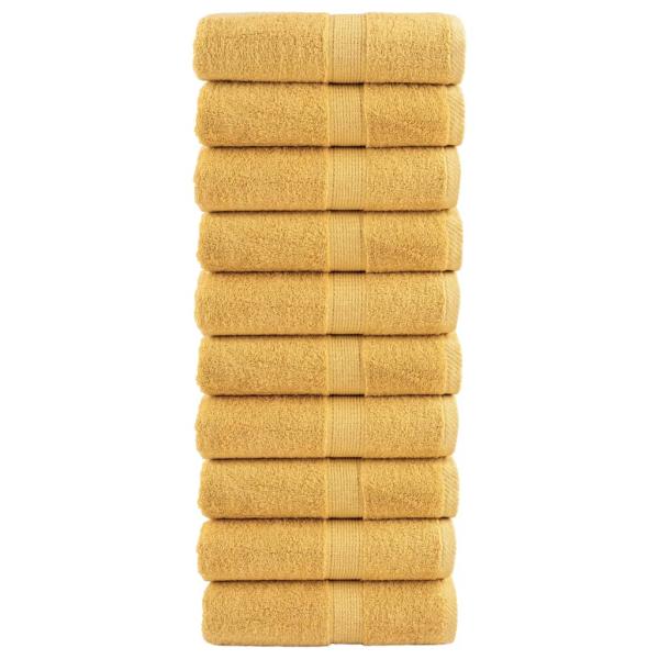 Premium Gästetücher SOLUND 10 Stk. Gold 30x50 cm 600 g/m²