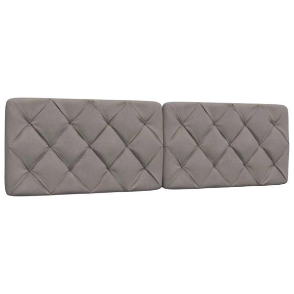 Bett mit Matratze Taupe 200x200 cm Stoff