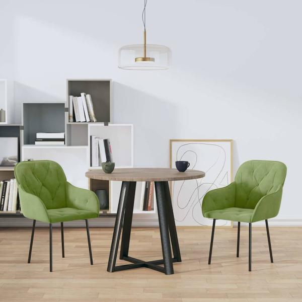 ARDEBO.de - Esszimmerstühle 2 Stk. Hellgrün Samt