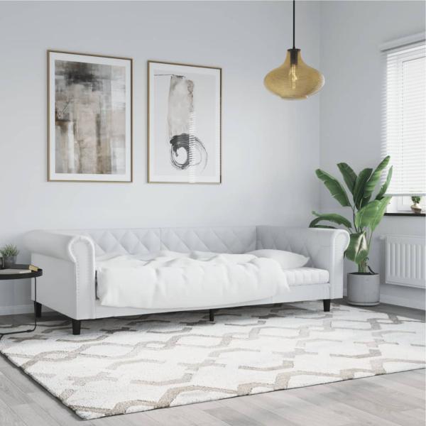 ARDEBO.de - Tagesbett Weiß 80x200 cm Kunstleder