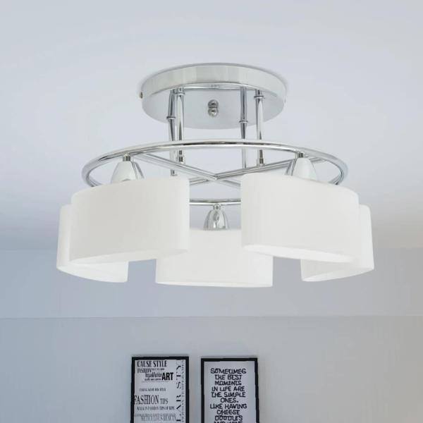 ARDEBO.de - Deckenleuchte Ellipsoid-Glaslampenschirme 5 E14-Lampen 200 W