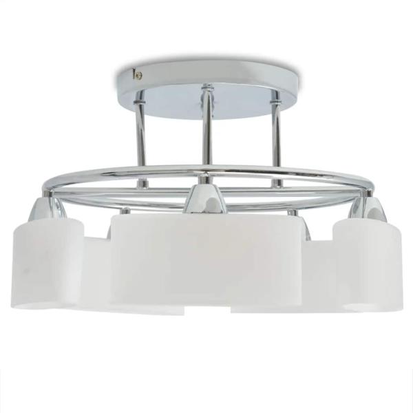 Deckenleuchte Ellipsoid-Glaslampenschirme 5 E14-Lampen 200 W