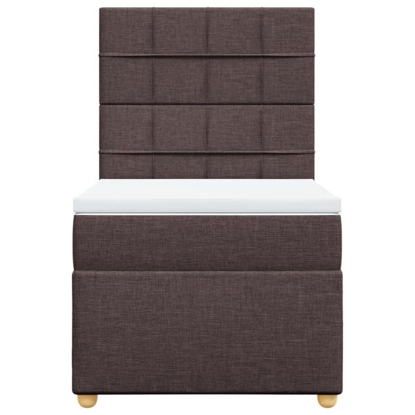 Boxspringbett mit Matratze Dunkelbraun 80x200 cm Stoff