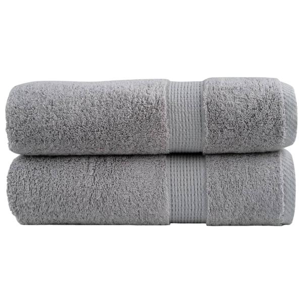 Premium Duschtücher SOLUND 2 Stk. Grau 70x140 cm 600 g/m²
