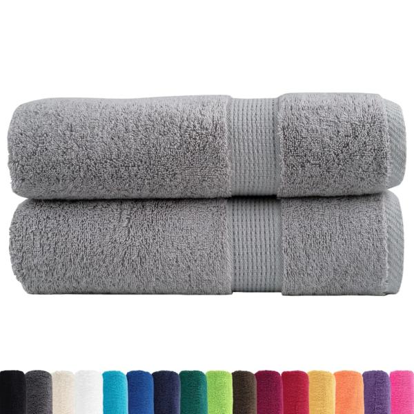 Premium Duschtücher SOLUND 2 Stk. Grau 70x140 cm 600 g/m²