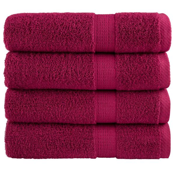 Premium Handtücher SOLUND 4 Stk. Bordeaux 50x100 cm 600 g/m²