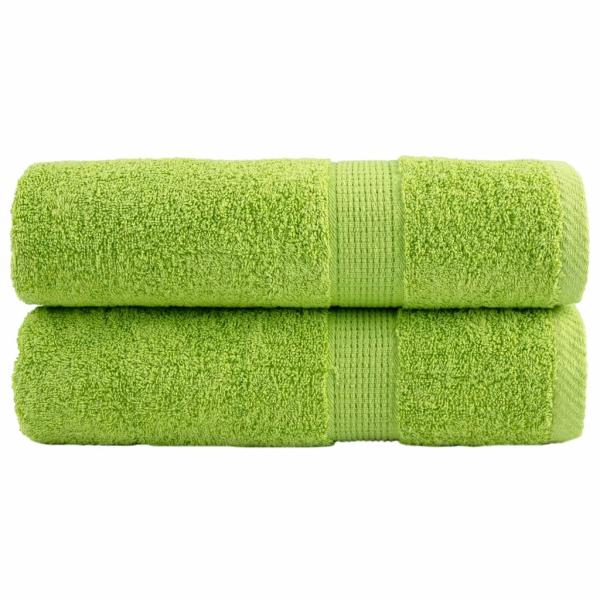 Premium-Duschtücher SOLUND 2 Stk. Apfelgrün 70x140 cm 600 g/m²