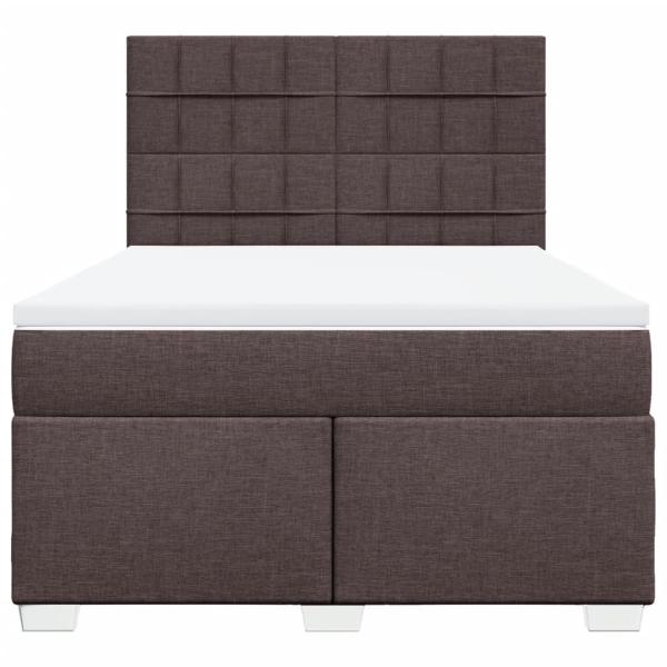 Boxspringbett mit Matratze Dunkelbraun 160x200 cm Stoff
