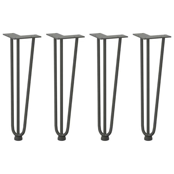 Haarnadelbeine für Couchtisch 4 Stk. Anthrazit 42 cm Massivstahl