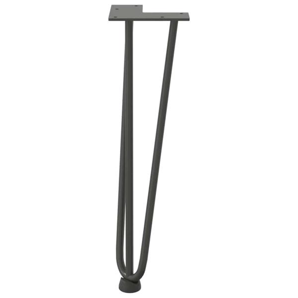 Haarnadelbeine für Couchtisch 4 Stk. Anthrazit 42 cm Massivstahl