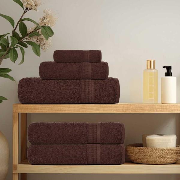 ARDEBO.de - Badetücher FROGN 2 Stk. Braun 100x150 cm 360 g/m²