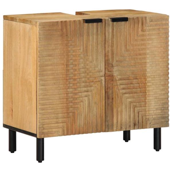 ARDEBO.de - Waschbeckenunterschrank Braun 62x33x58 cm Massivholz Mango