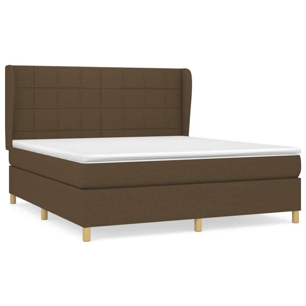 Boxspringbett mit Matratze Dunkelbraun 160x200 cm Stoff