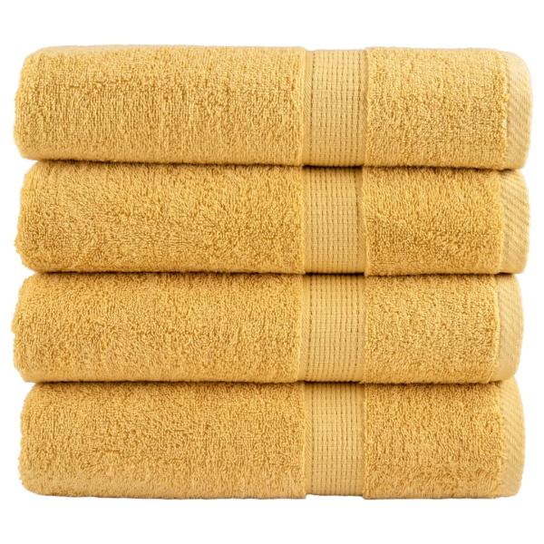 Premium Duschtücher SOLUND 4 Stk. Gold 70x140 cm 600 g/m²