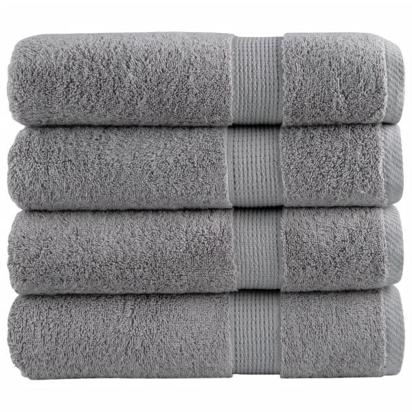 Premium Duschtücher SOLUND 4 Stk. Grau 70x140 cm 600 g/m²